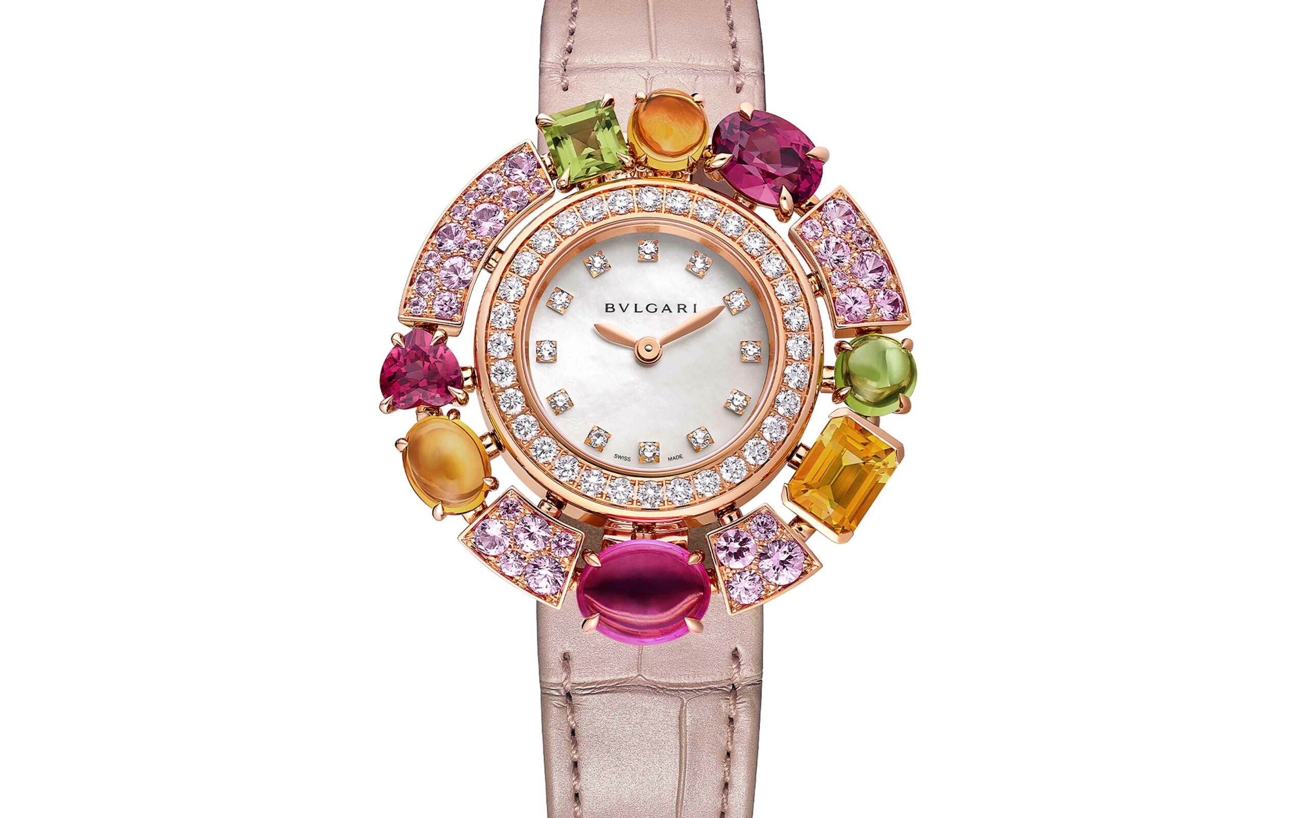 Sieben neue farbenfrohe Uhrenmodelle von BVLGARI: Cocktail-Armbanduhren Divas‘ Dream und Allegra.